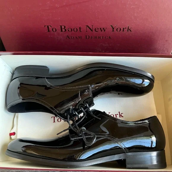 NIB! To Boot New York Aalborg Black Patent Leather Oxfords US8M Retail $395. - Picture 2 of 14